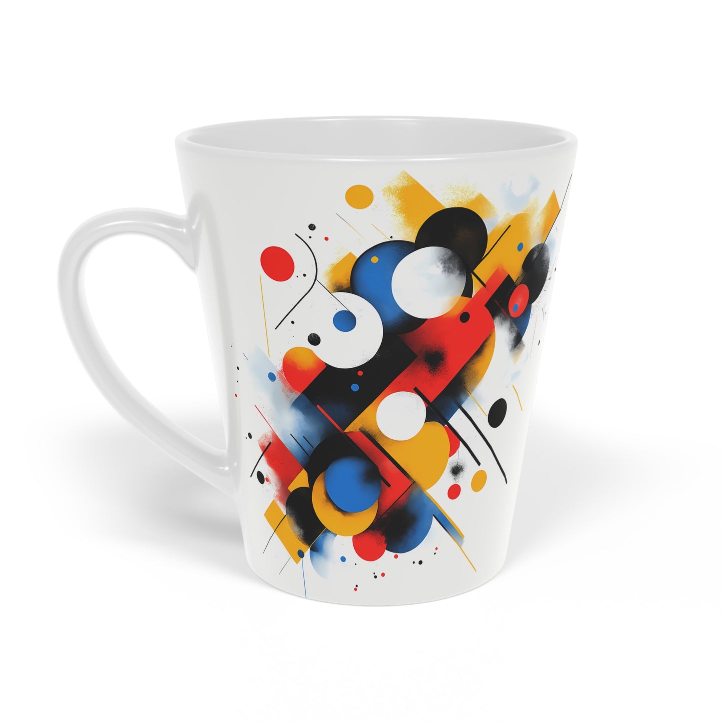 Colorful Abstract Latte Mug, Modern Art Cup, Coffee Lovers Gift, Unique Drinkware, Stylish Kitchen Decor, Birthday Present