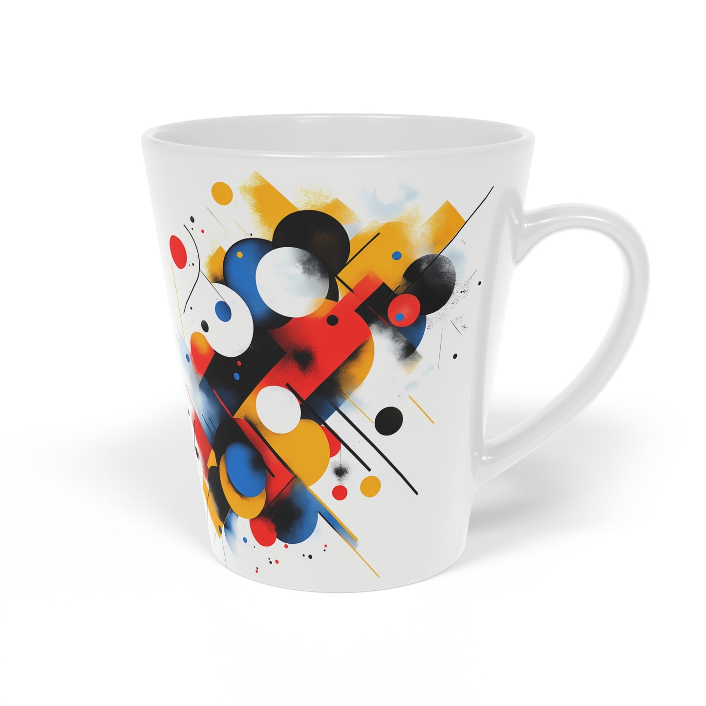Colorful Abstract Latte Mug, Modern Art Cup, Coffee Lovers Gift, Unique Drinkware, Stylish Kitchen Decor, Birthday Present