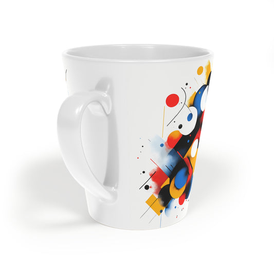 Colorful Abstract Latte Mug, Modern Art Cup, Coffee Lovers Gift, Unique Drinkware, Stylish Kitchen Decor, Birthday Present